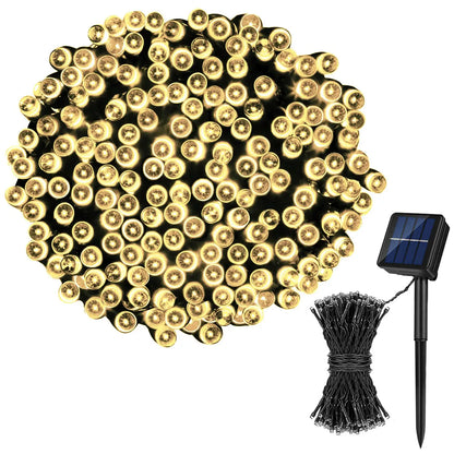 LED Solar Fairy Lights - IP65 Waterproof Outdoor String Lights with 8 Lighting Modes for Christmas & Wedding Decor