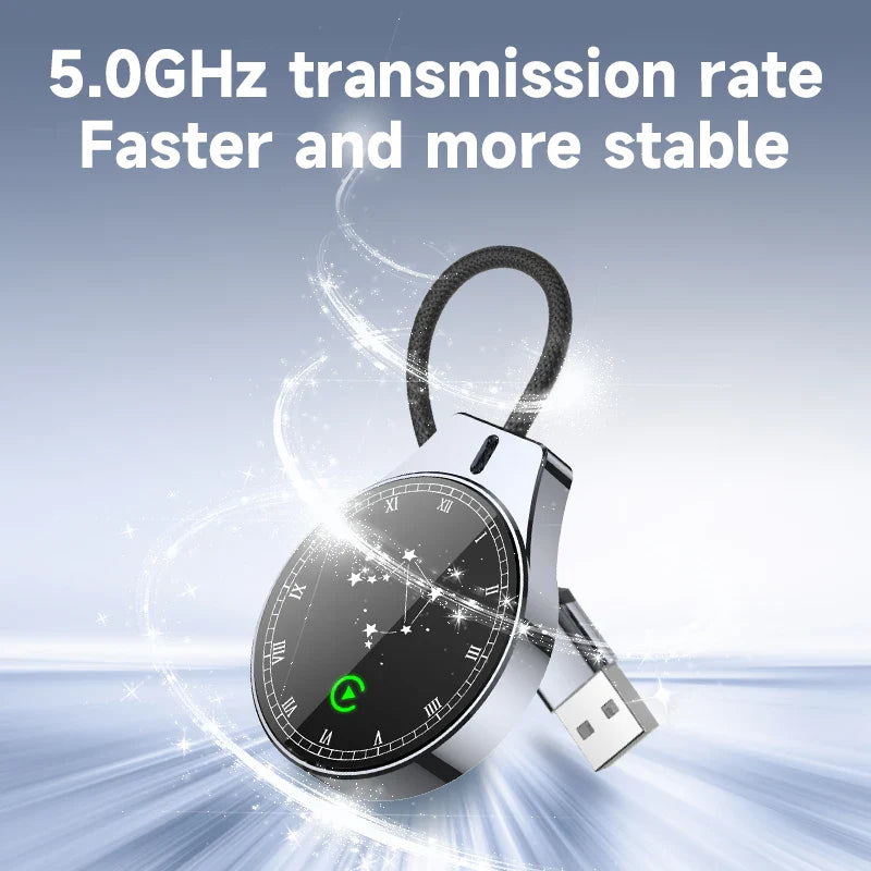 2-in-1 CarPlay & Android Auto Wireless Adapter – Mini 5G/WiFi Connector for iPhone & Android