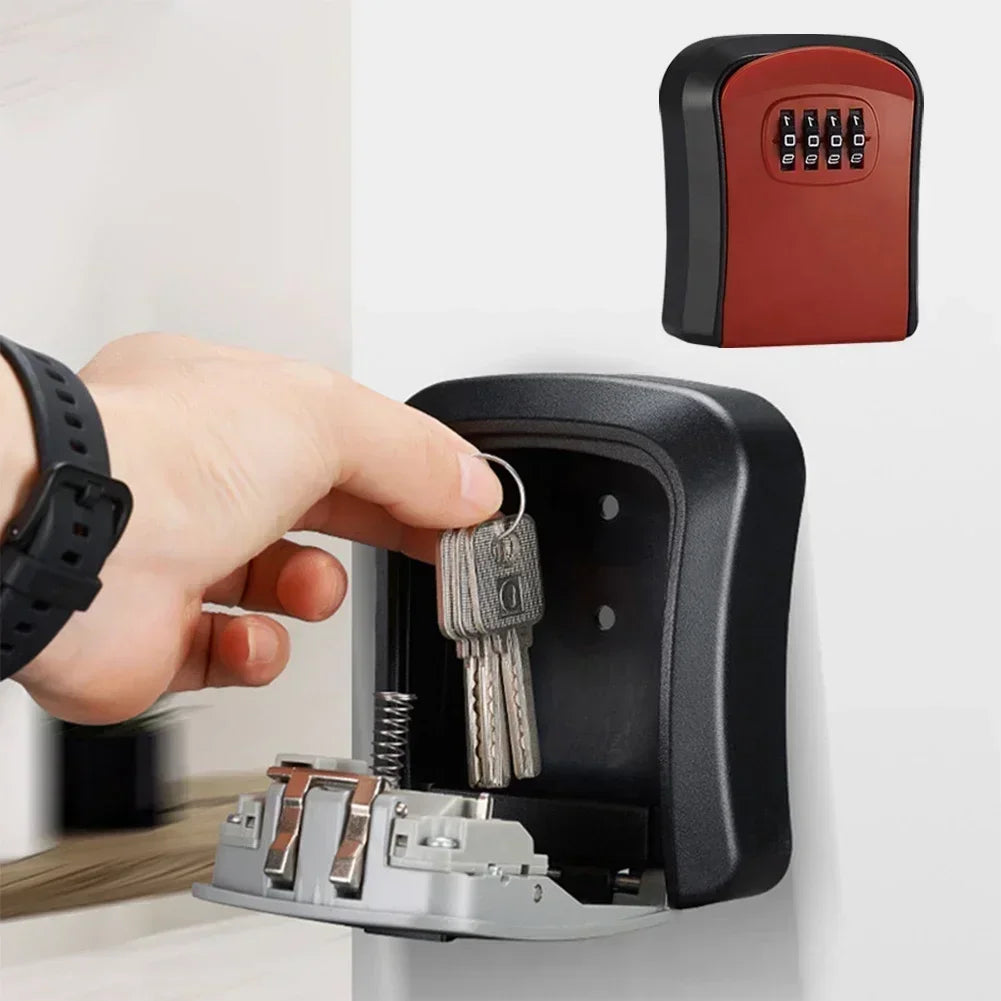 Wall Mount Key Lock Box - Outdoor Combination Lock Key Safe Storage Holder with 5 Key Capacity