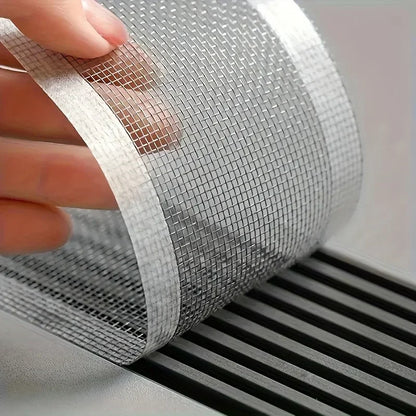 Cuttable Shower Drain Hair Catcher Mesh Sticker – 12cm x 4m Disposable Anti-Clog Filter for Bathroom & Kitchen Sink Drain Protection
