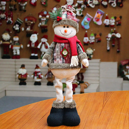 3PCS Christmas Decorative Dolls – Reindeer, Snowman & Santa Claus Standing Ornaments for Merry Christmas and New Year Celebration