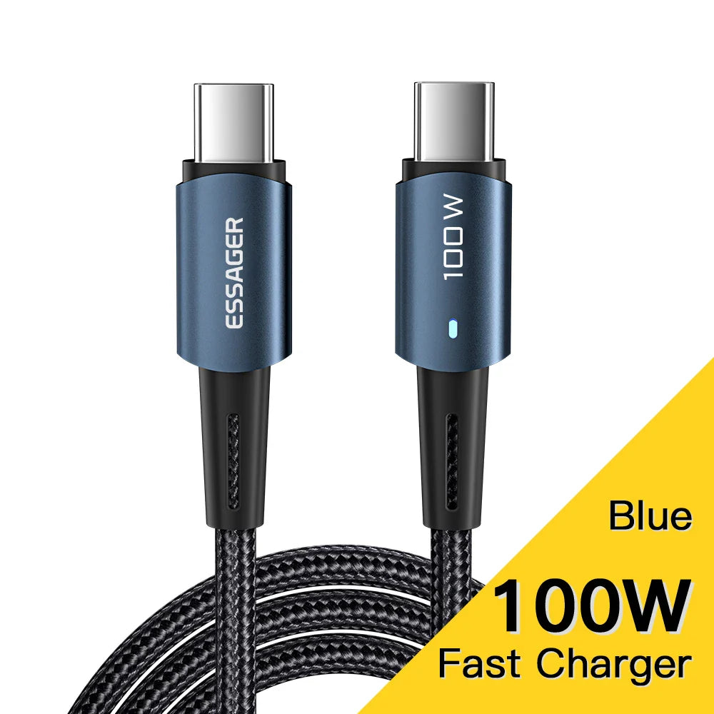 Essager USB-C Cable 100W PD QC 4.0 – Fast Charging Type-C Cable for MacBook Pro, Samsung, Xiaomi