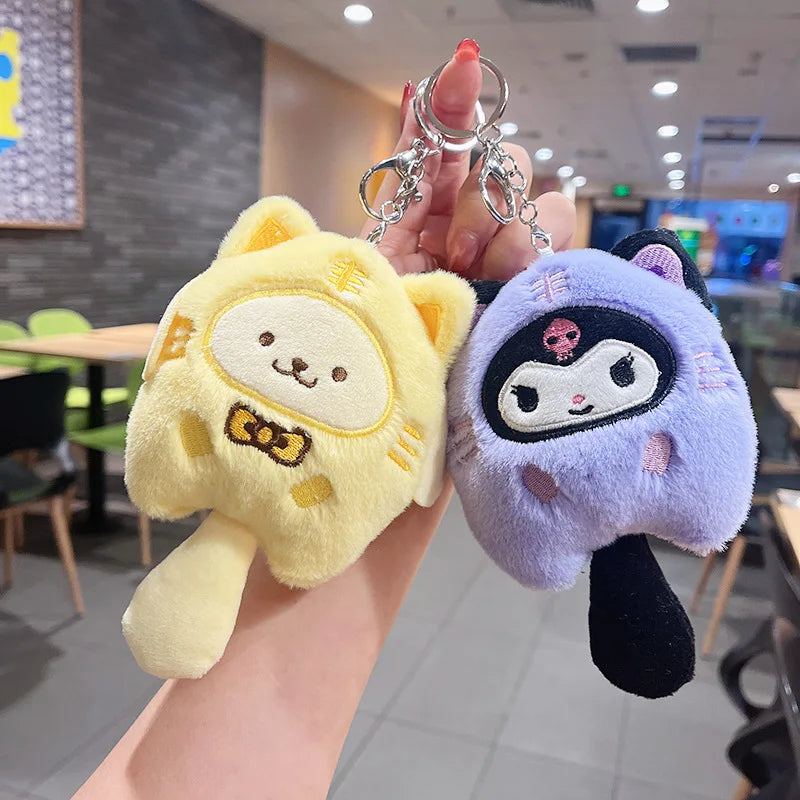 Sanrio Plush Doll Keychain Set – Melody, Cinnamoroll & Pochacco Cute Bag Pendant Gifts for Kids