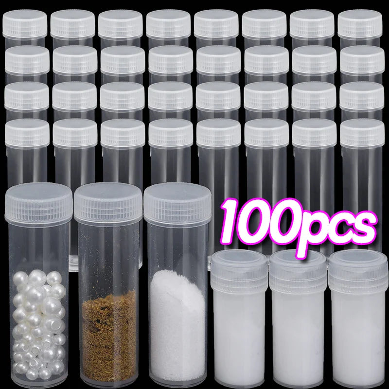 Mini Transparent Plastic Sample Bottles – Refillable Vials for Medicine, Pills, Cosmetics & Storage