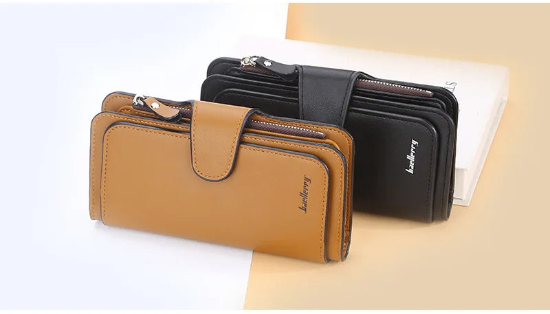 2024 Women’s Long Wallet – Custom Name Engraving, 15 Card Holders & Zippered Classic Purse