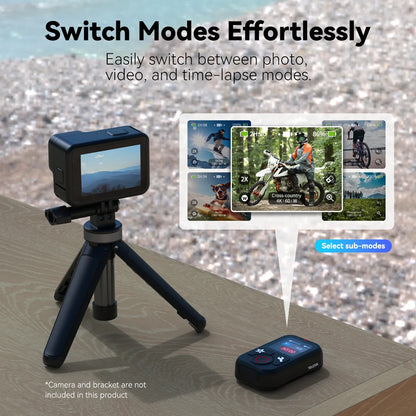 TELESIN Waterproof Bluetooth Remote for GoPro Hero 13/12/11/10/9/8/Max with Wrist Strap – Action Camera Accessory