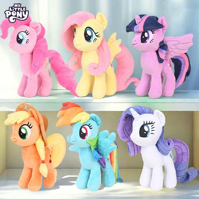 My Little Pony Plush Toys – Twilight Sparkle, Pinkie Pie, Rarity, Fluttershy, Applejack & Rainbow Dash Stuffed Dolls, Kids Xmas Gift