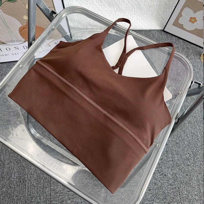 Women’s Sexy Crossback Yoga Crop Top — Breathable, Shockproof Fitness & Running Sports Vest