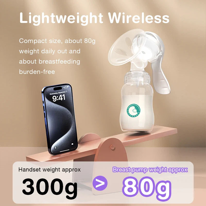Manual Breast Pump — Baby Nipple Milk Suction Bottle for Feeding & Postpartum Care
