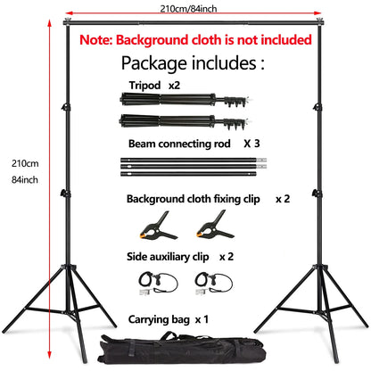 Photography Studio Backdrop Stand — Photo & Video Background Support System Kit