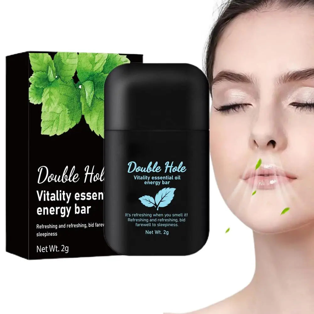 Anti-Snoring Nasal Inhaler — Two-Nostril Aromatherapy Stick with Energy Oil for Sleepiness Relief