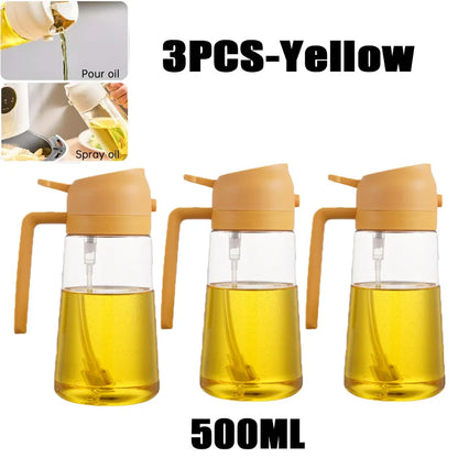 Oil Spray Bottle - 200/300/500ml Cooking Olive Oil Sprayer for BBQ Baking Vinegar & Kitchen Use