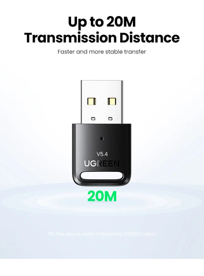 Bluetooth 5.4 USB Adapter for PC – Wireless Dongle for Mouse, Keyboard, Audio & Music Receiver Transmitter