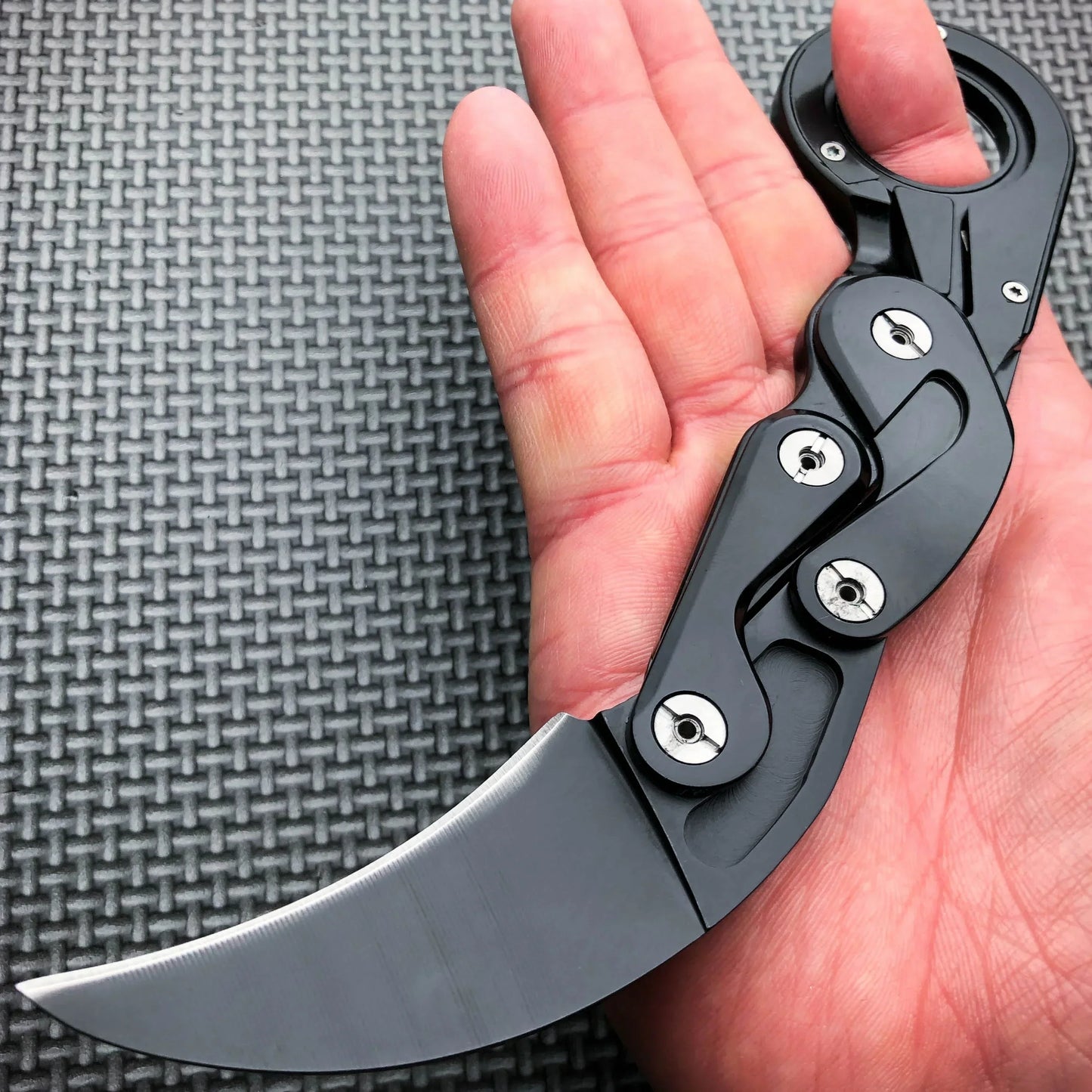 All-Steel Claw Tactical Knife – Multifunction Outdoor EDC Self-Defense Tool, Black & Silver Gift for Men