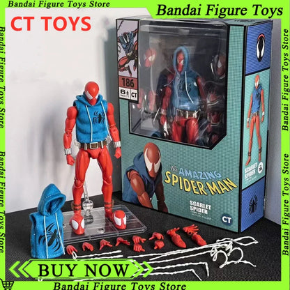 CT Toys Mafex 186 Spiderman Figure – Scarlet Spider Comic Action Figurine Toy Gift
