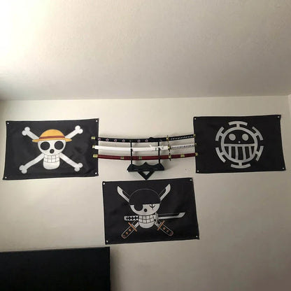 One Piece Pirate Skull Flag – Luffy Straw Hat Pirates Wall Decor & Banner for Kids' Bedroom, Gift