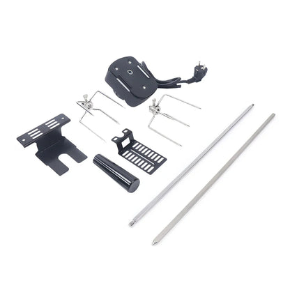 Electric BBQ Grill Spit Roaster – Outdoor Rotisserie Kit with 120cm Long Cable for Barbecue Grilling