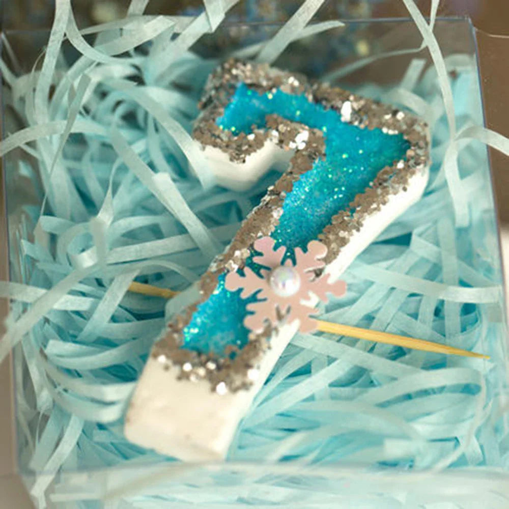 1Pcs Blue Shell Glitter Number Candle - Birthday Cake Topper, Wedding Digital Dessert Decor for Celebration, Birthday Decoration