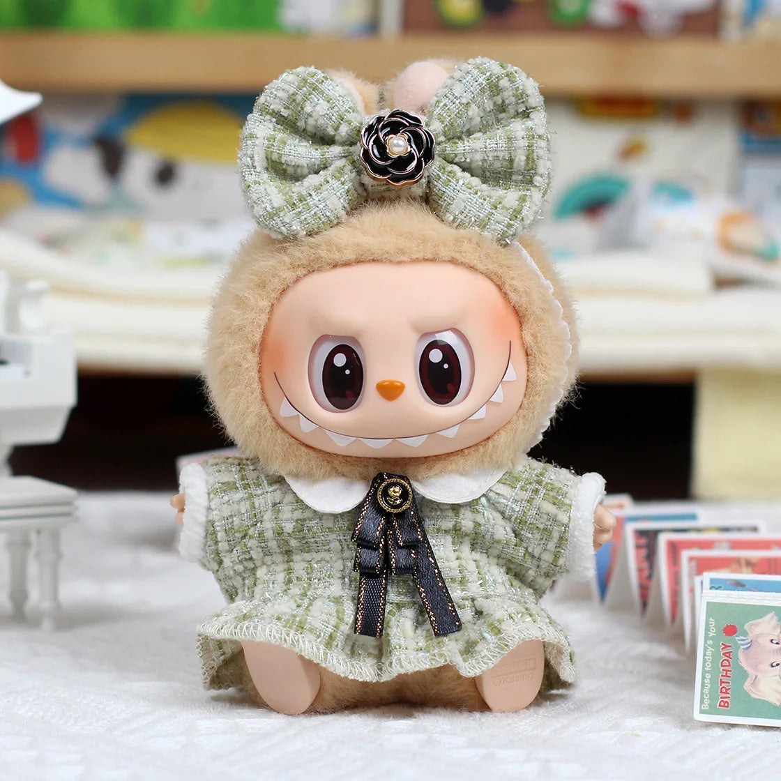 17cm Labubu Doll Monster Outfit & Accessories, DIY Sweet Princess Dress Cloak for Kids, High-Quality ED12B