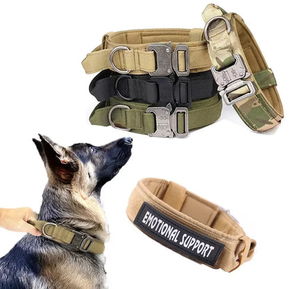 Military Tactical Dog Collar: Adjustable Nylon for Medium to Large Breeds - Durable Police K9 Gear for Walking & Training