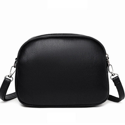 Women's Rivet Zipper Crossbody Bag – Solid Color Soft Leather Mobile Phone Shoulder Purse