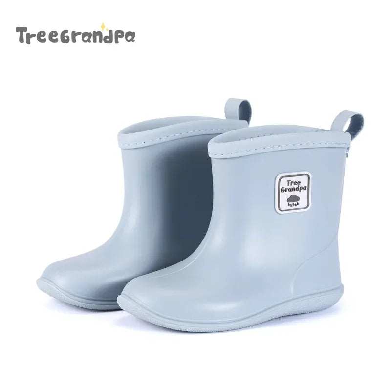 Kids Rain Boots – Waterproof PVC Anti-Slip Mid-Calf Shoes for Boys & Girls
