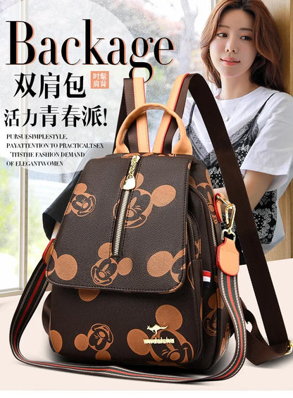 Disney 2025 New Fashion Mickey Ladies Backpack - High-Quality, Large Capacity Multifunctional Storage Bag