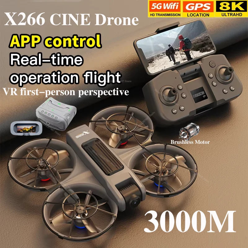 X226 Drone VR – Brushless RC Quadcopter with Dual HD Camera, Optical Flow Hover, Obstacle Avoidance, Remote Control Toy for Boys