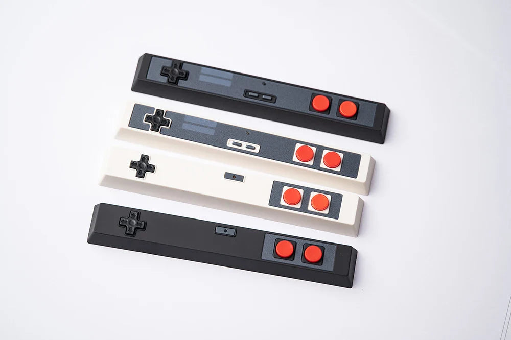 Retro Gamepad Keycap 6.25u Spacebar – Artisan ABS Keycap for MX Switches, Black & White for Mechanical Gaming Keyboards