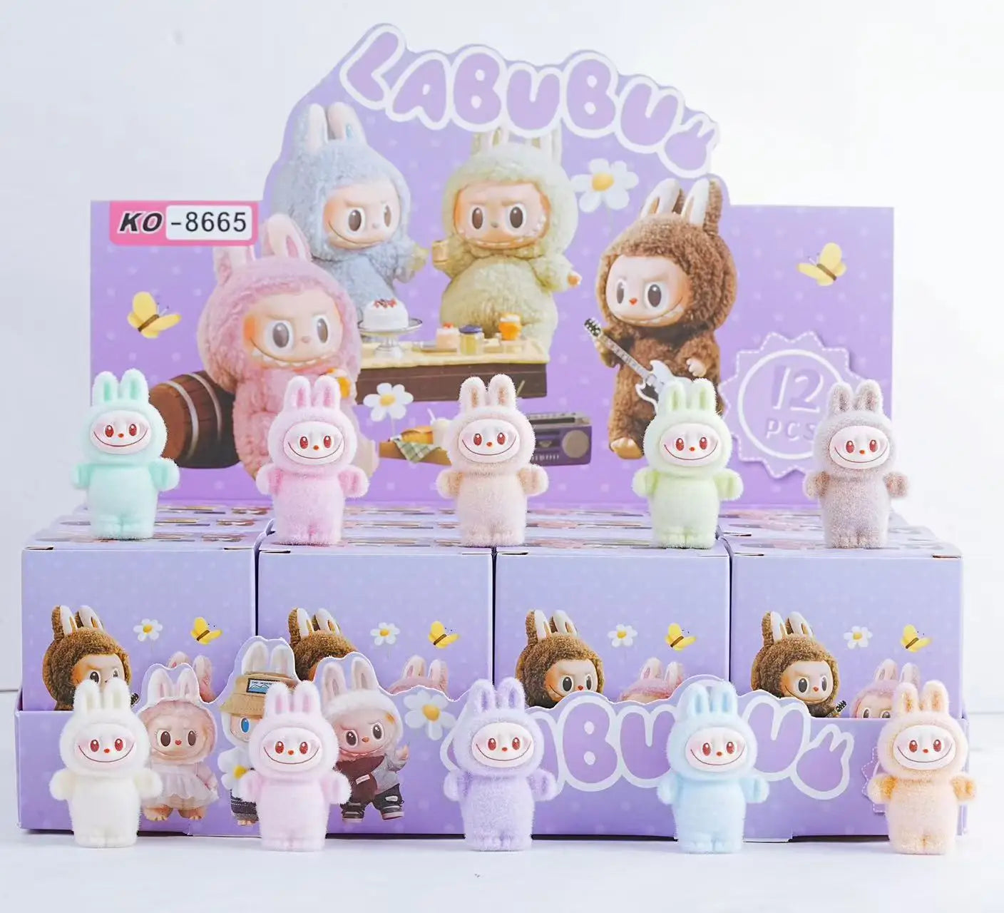 12PCS Labubu Blind Box Mini Anime Figures – Collectible Ornaments & Dolls for Kids, Fans, Christmas & Birthday Gifts