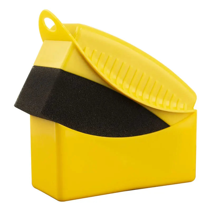 Car Wheel Polishing Waxing Sponge Brush – ABS Cover, Tire Contour Dressing Applicator Pads, Washing & Cleaning Detail Accessories