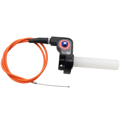 Motorcycle 1/4 Quick Turn Throttle Grip Set – Twist Gas Throttle Handle + 980mm Throttle Cable for Dirt & Pit Bikes, Motocross