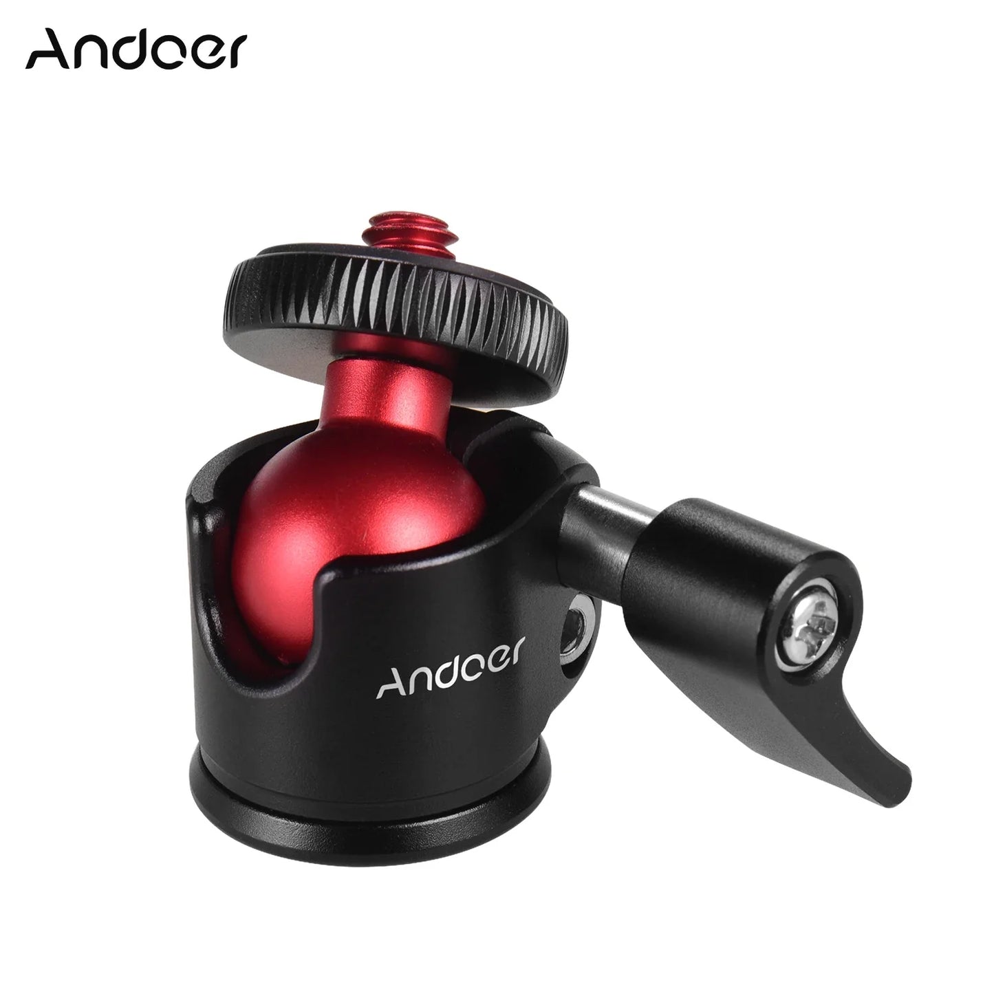 Andoer Mini Tripod Ball Head with 360° Swivel, U-Shaped Slot Design, Rotatable for DSLR Camera and Tripod