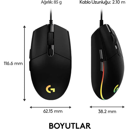 Logitech G102 Wired Gaming Mouse – 8000 DPI RGB Optical Sensor for PC, Mac & Laptop