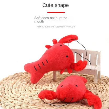 Cute Lobster Plush Dog Toy – Bite-Resistant Squeaky Chew Toy for Puppies & Cats, Fun Pet Accessory