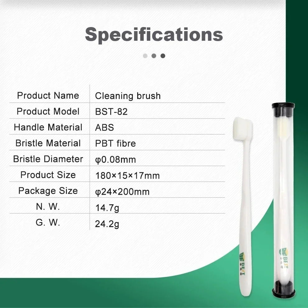 BST-82 PBT Fiber Cleaning Brush – IC Glue Removal and Polishing Tool for PCB, BGA, and Mobile Phone Motherboard Repair