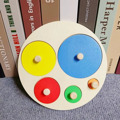 Montessori Wooden Building Blocks – Early Learning Educational Color & Shape Puzzle Toys for Kids