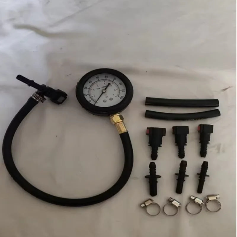 Car & Motorcycle Fuel Pressure Gauge Tester – 0-100 PSI Gasoline System Tool with Valve, 63mm/78.9mm/94.9mm