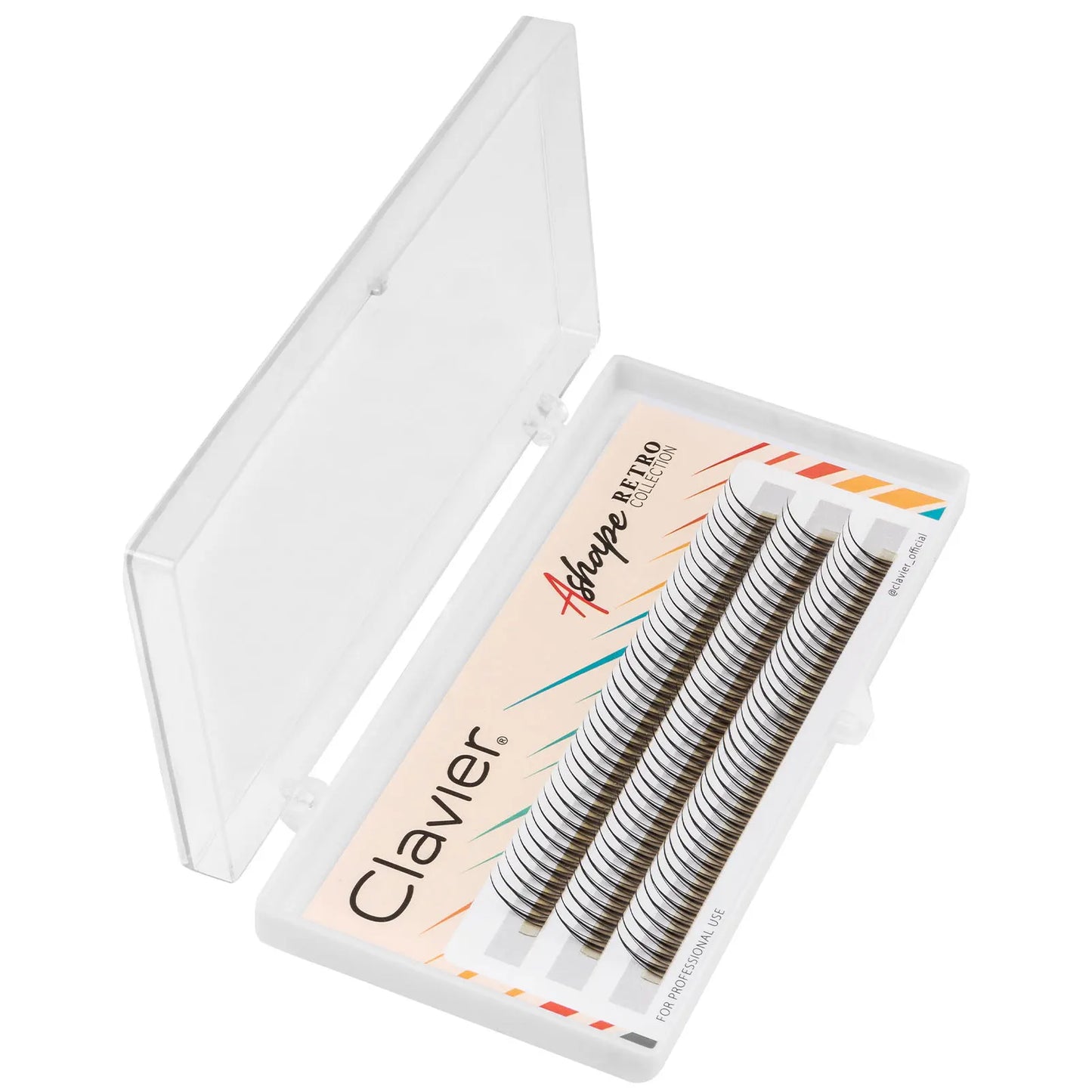 Clavier Vintage A-Shape Individual Eyelash Clusters – High-Quality Synthetic Silk Lash Extensions for Natural Look