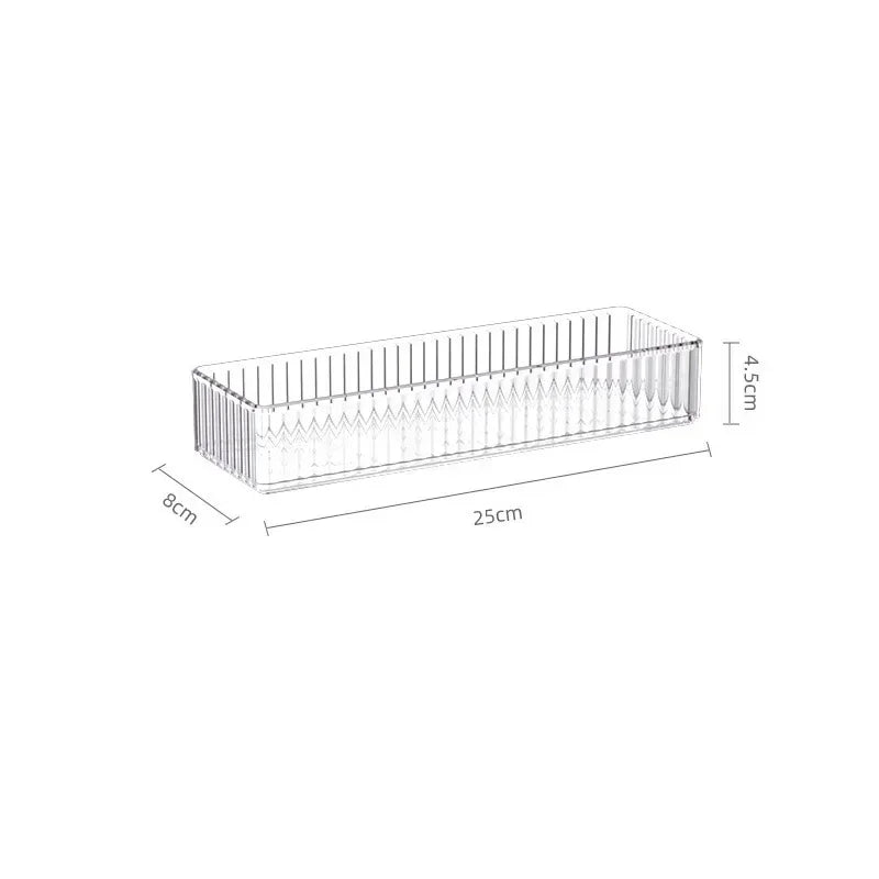 Transparent Plastic Storage Box – Desk Organizer Container for Jewelry, Makeup, and Drawer Organization