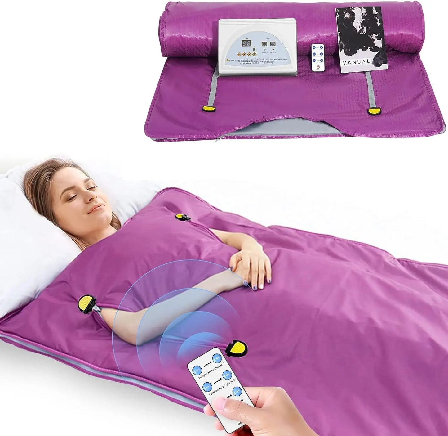 Professional Infrared Sauna Blanket – Slimming Heating Blanket with Zipper Design for Weight Loss & Detox, 180x80cm Home Spa