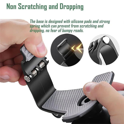 Car Dashboard Phone Holder – 360° Rotating Auto Grip Bracket, Foldable Rearview Mirror Navigation Mount
