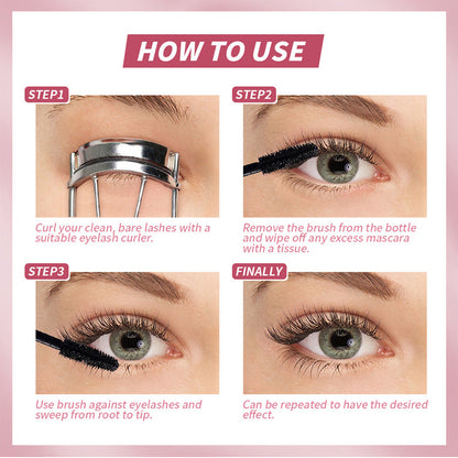 Natural Curling Mascara – Quick Dry, Smudge-Proof Eyelash Cream for Long-Lasting Party Look