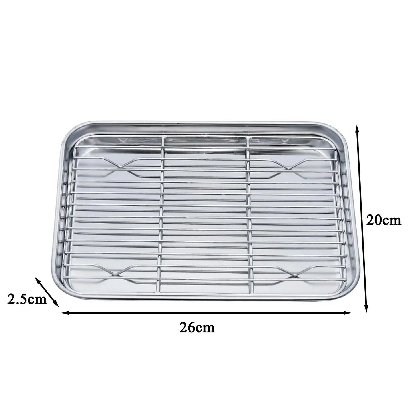 Stainless Steel Baking Tray with Removable Cooling Rack – Non-Toxic Oven & BBQ Sheet Pan, Dishwasher Safe