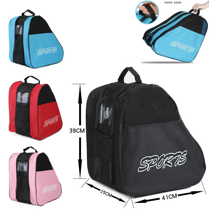 Portable Roller Skates Bag – Large Capacity Breathable Storage for Kids’ Inline & Ice Skates