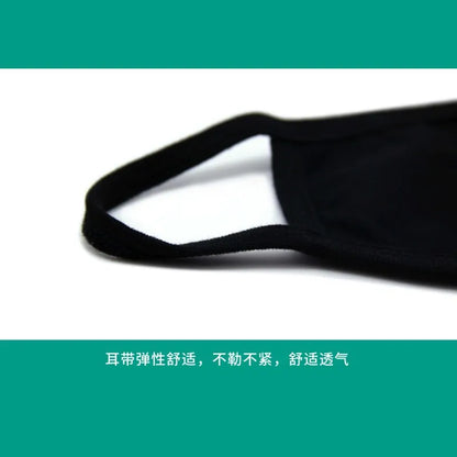 Black Cotton Winter Mask — Unisex Thickened Half-Face Cotton Cartoon Pattern Anti-Dust Respirator