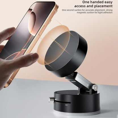Vacuum Adsorption Magnetic Phone Mount – Double-Sided Hands-Free Magnetic Holder for Car, Gym, Mirror, Smooth Surfaces