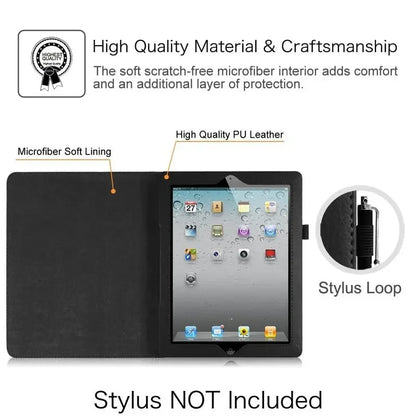 PU Leather iPad Case Cover – Smart Folio Tablet Stand for iPad 9.7, 10.2, Air 11, Pro 11 (2025 Compatible Protective Funda)