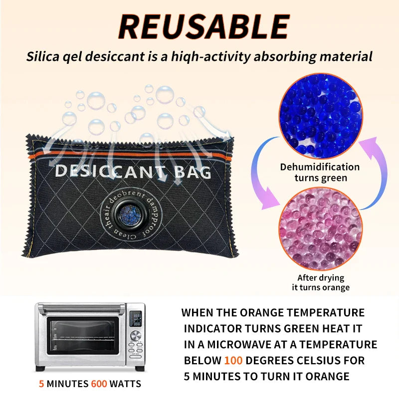 Car & Home Dehumidifier Bag – Reusable Silica Gel Moisture Absorber for Wardrobe, Shoes, Cabinets