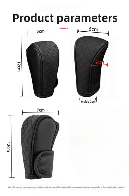 High-Quality Universal PU Leather Gear Shift Cover — Non-Slip, Wear-Resistant for Automatic Cars